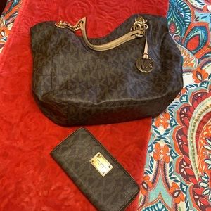 COPY - MK brown & gold purse with matching wallet